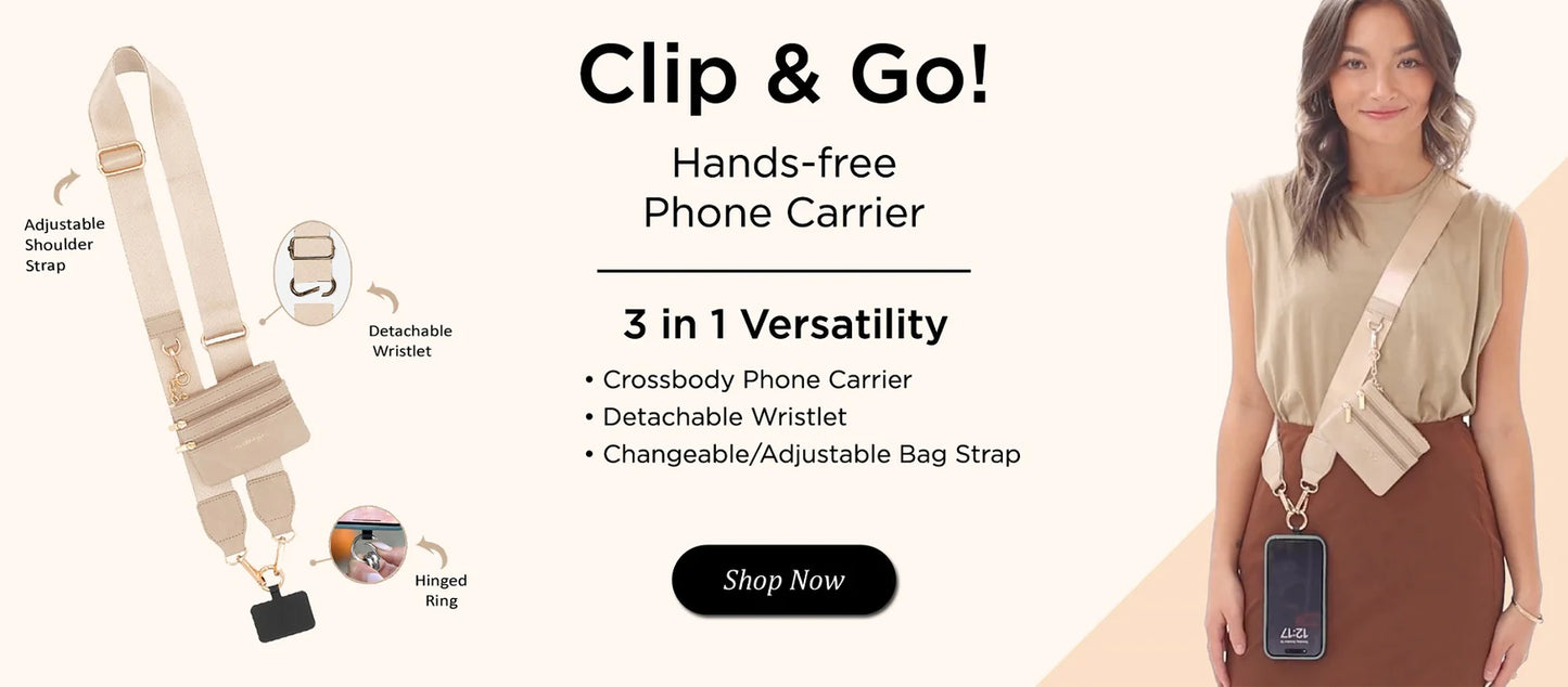 Save The Girls Crossbody Strap with Pouch Black/Gold/White