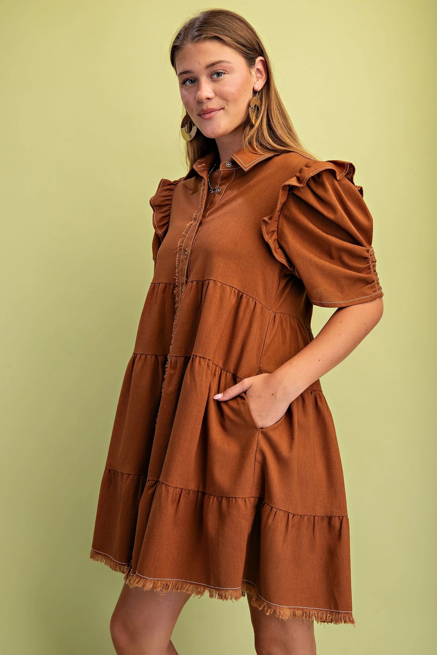Howdy Linen Dress Copper