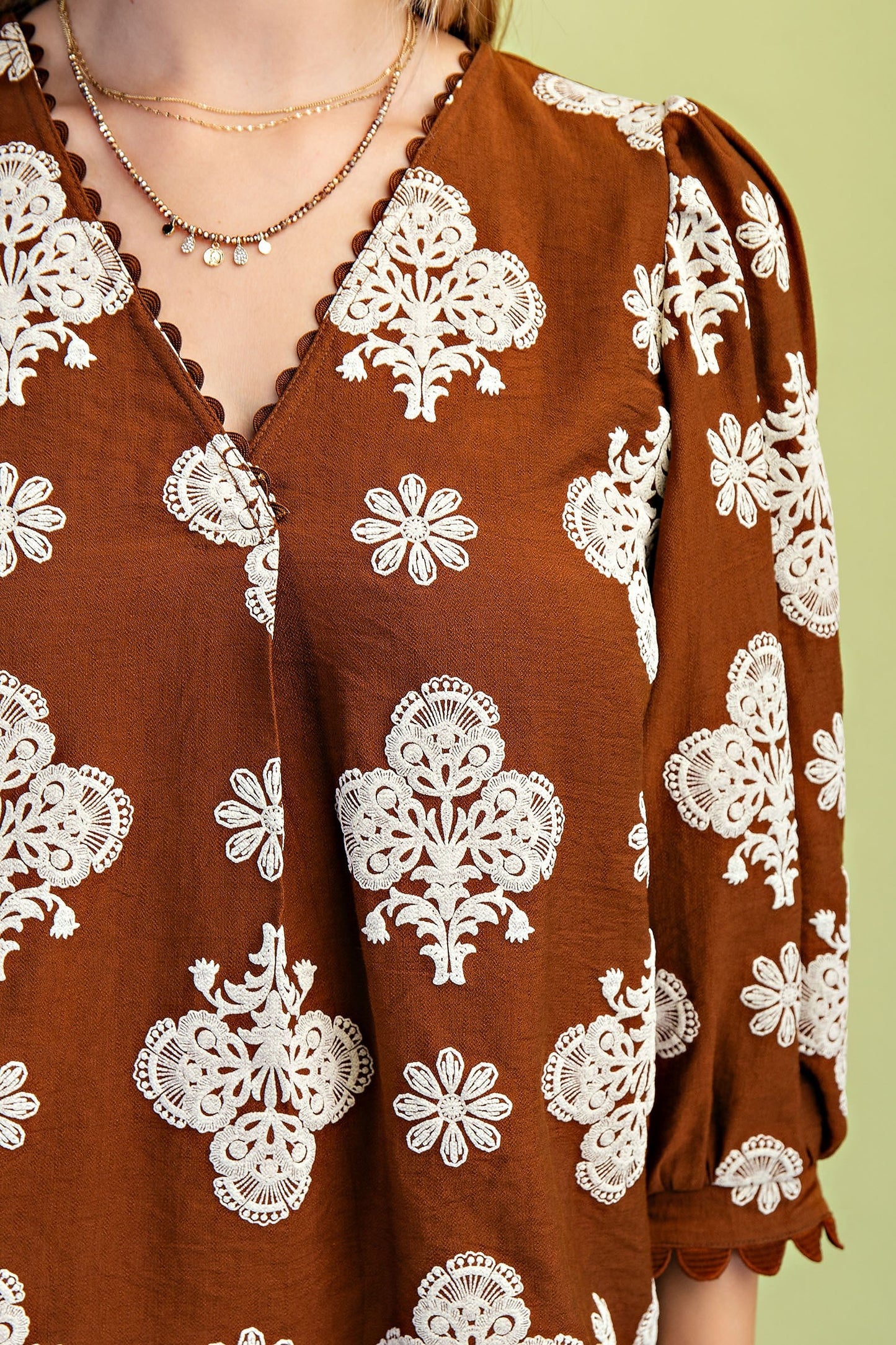 Polly Ann Blouse Walnut Mix