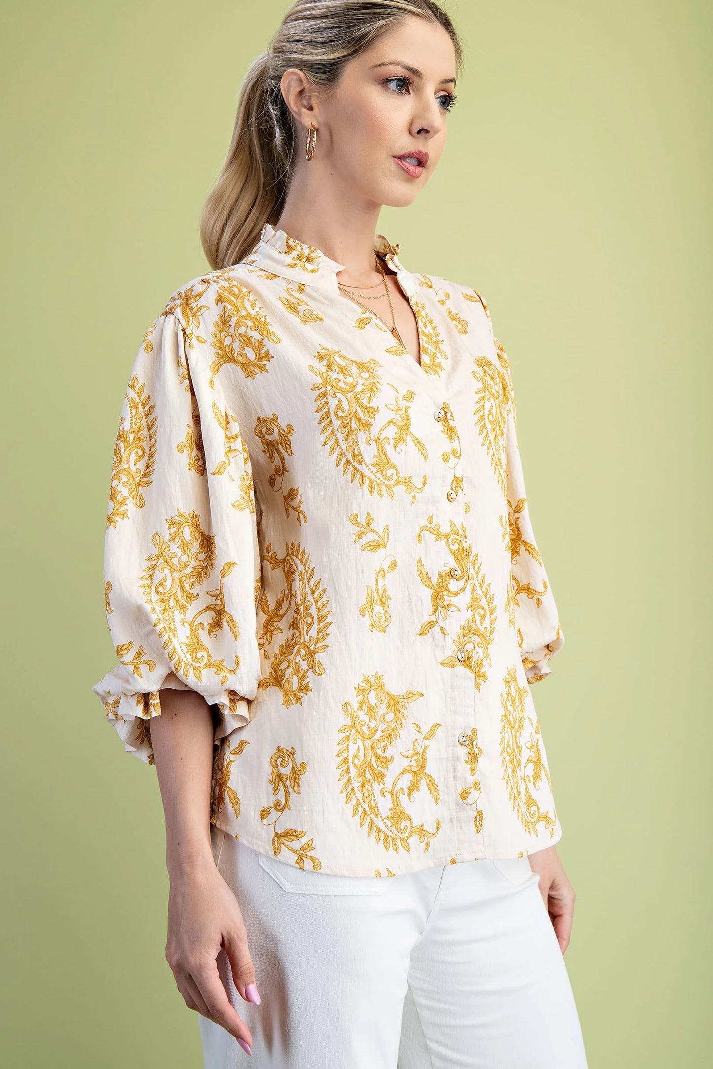 Newport Bloomer Blouse Mustard