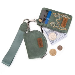 Wrangler Embroidered Dual Pouch Wristlet - Green
