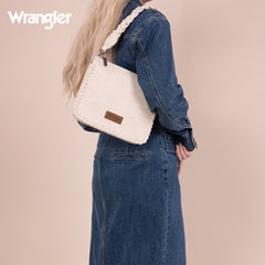 Wrangler Whipstitch Braided Strap Hobo/Crossbody Tan