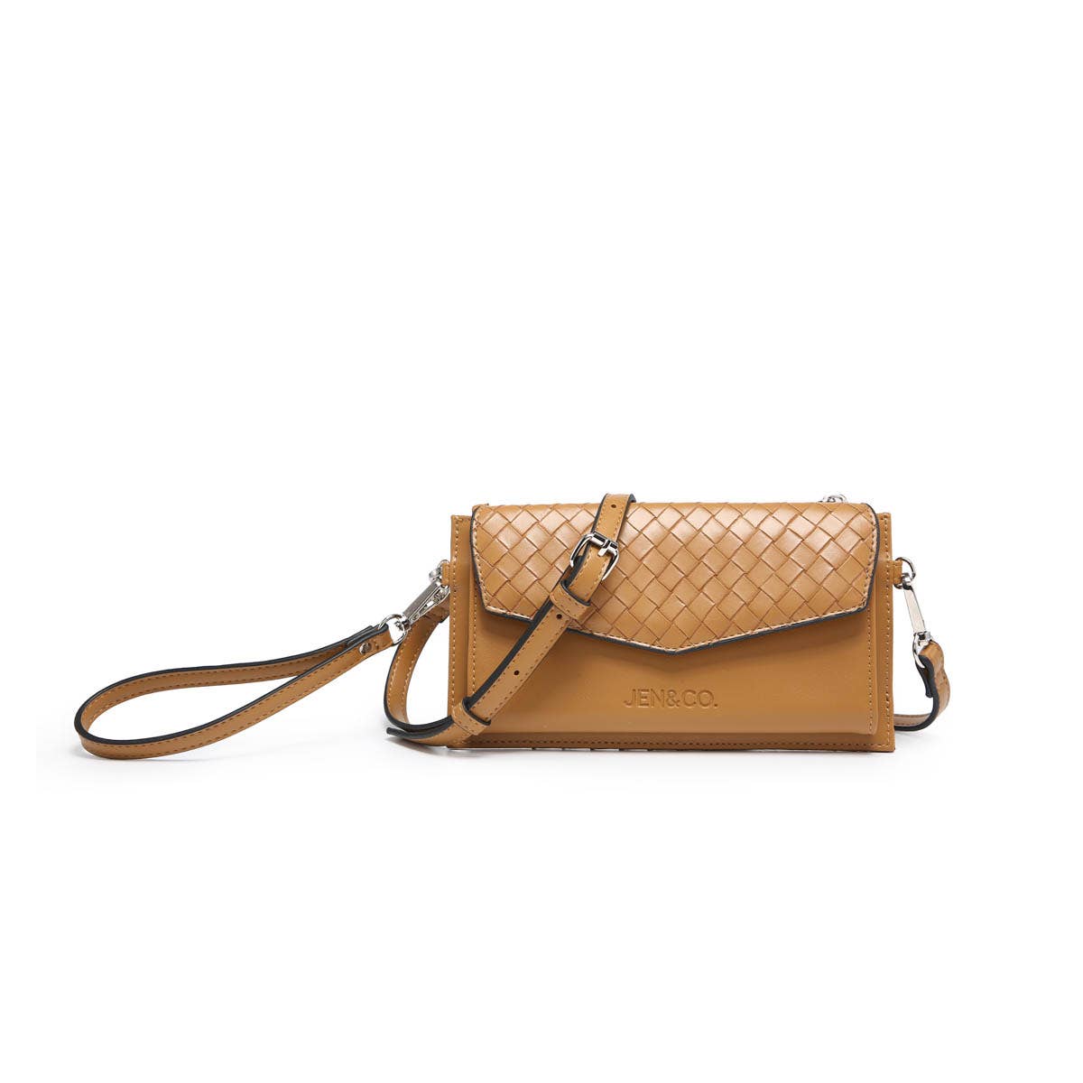 Elle Wallet Crossbody w/ Woven Accents Caramel