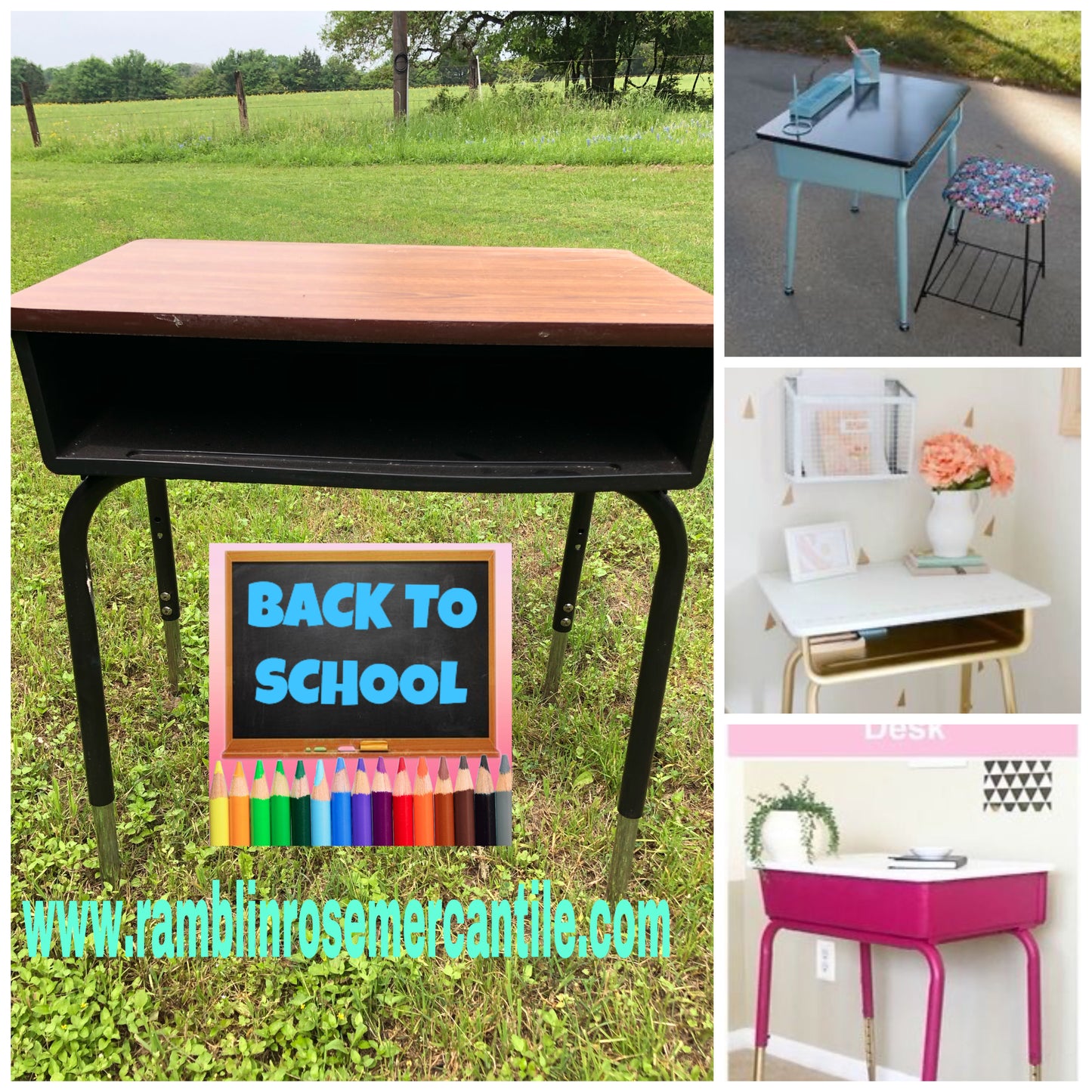 Vintage School Desk w/storage
