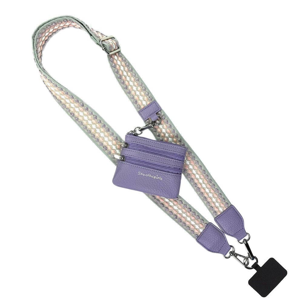 Clip & Go Strap w/Zippered Pouch Fun Dots: Grey/Pink