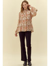 Chiffon Taupe Floral Top