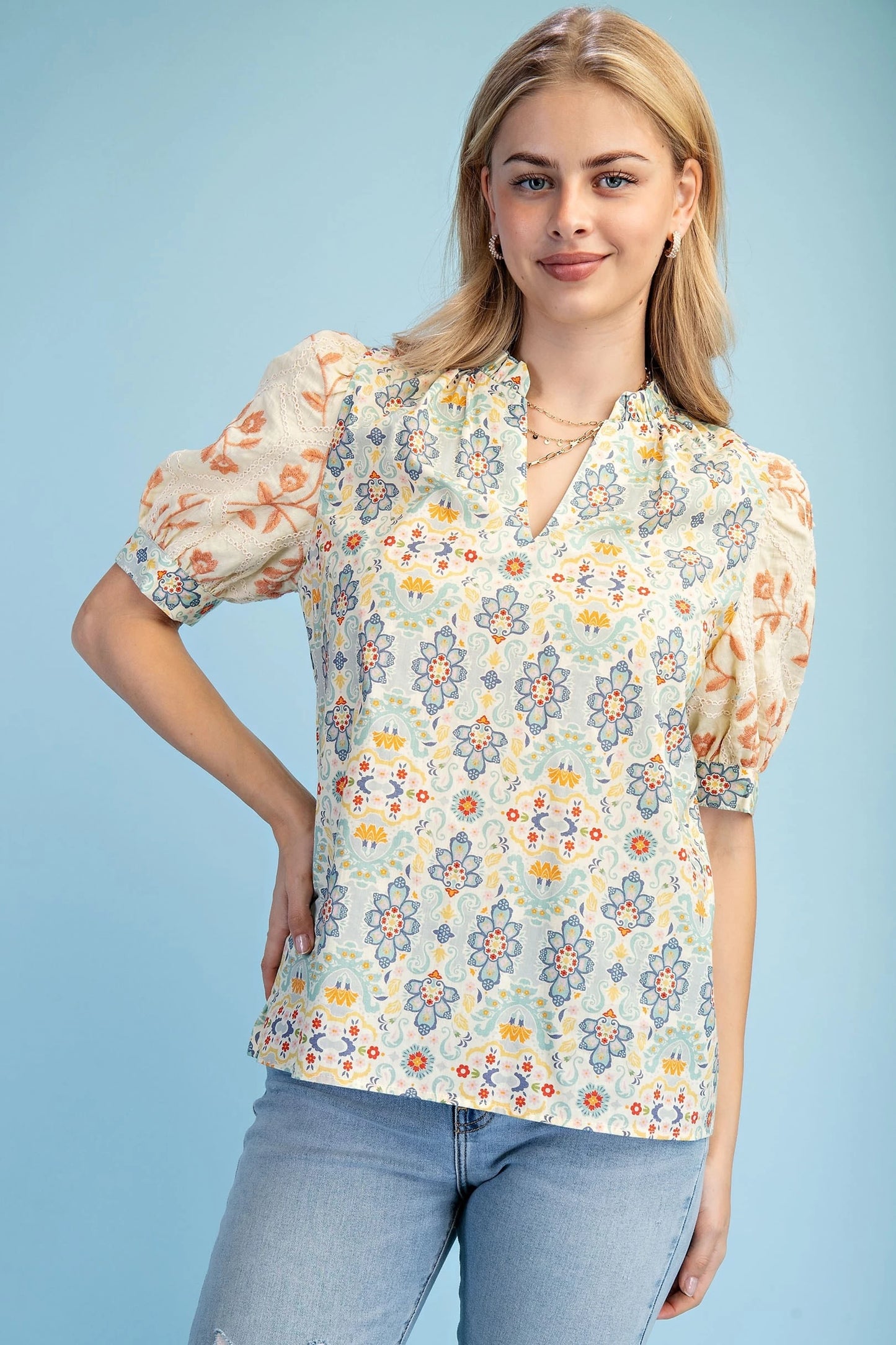 Spring Lemont  Embroidered Blouse
