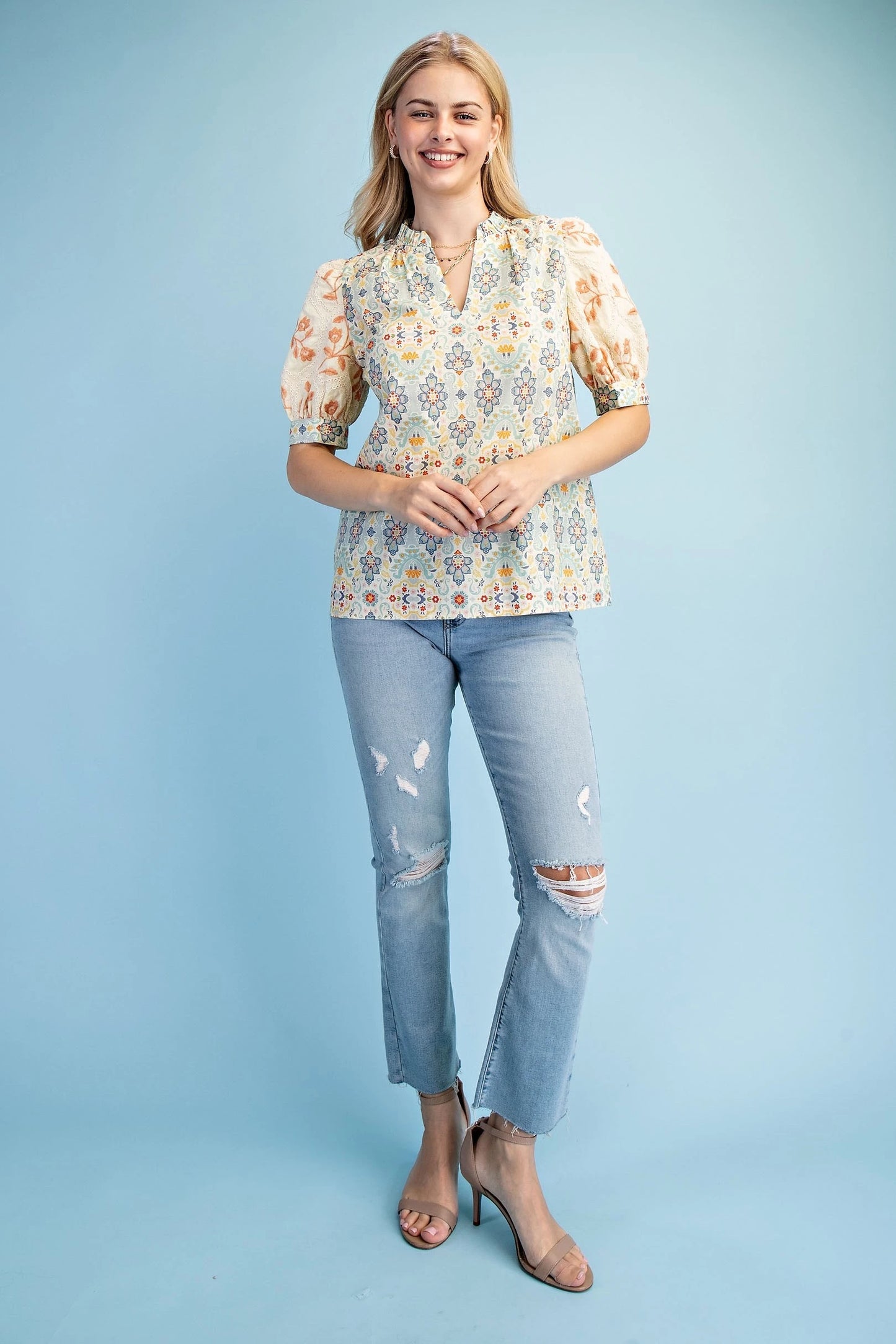 Spring Lemont  Embroidered Blouse