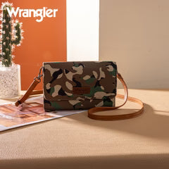 Wrangler Camo Print Canvas Clutch/Crossbody - Green