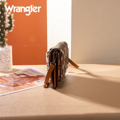 Wrangler Camo Print Canvas Clutch/Crossbody - Green