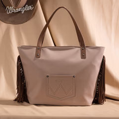 Wrangler Aztec Embroidered Large Tote Bag- Tan