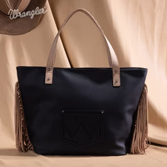 Wrangler Aztec Embroidered Large Tote Bag- Black