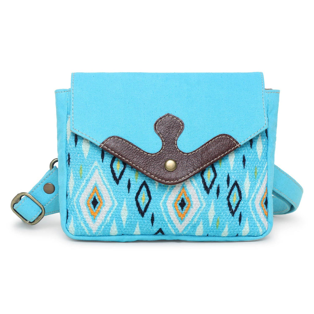 Women's Crossbody Bag - Up-cycled Canvas & Leather