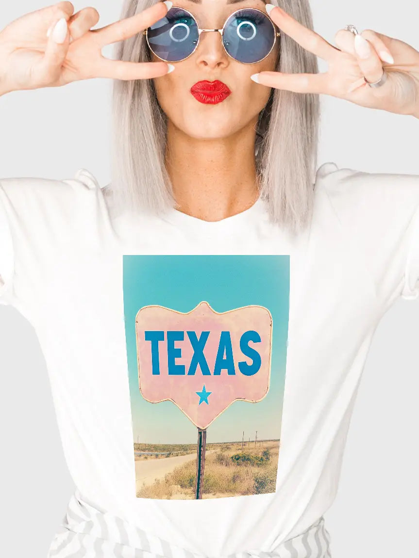 Texas Road Sign w/Bling T-Shirt