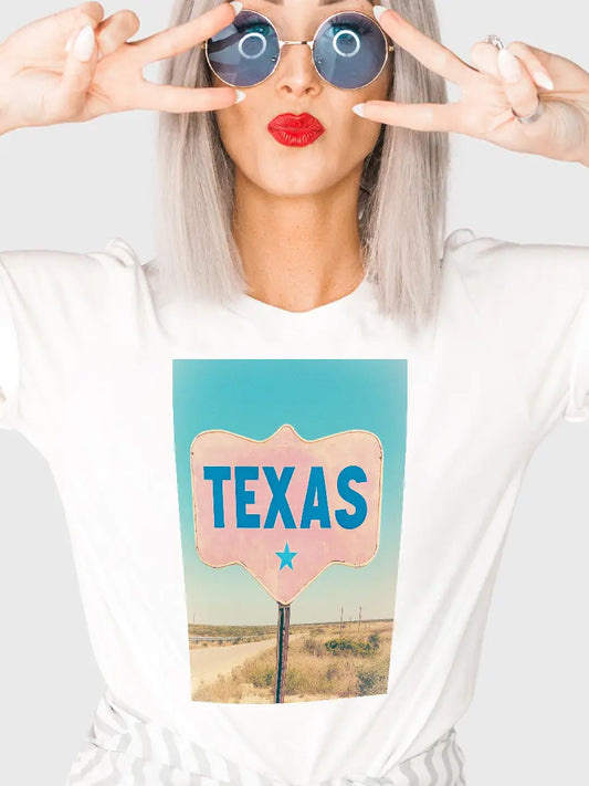 Texas Road Sign w/Bling T-Shirt