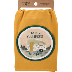 Happy Campers Live Here Pom Kitchen Towel
