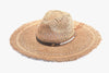 Claudia Wide Brim Straw Hat w/ Frayed Edge
