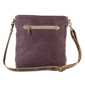 Amethyst-Upcycled Canvas Leather Cowhide Purse Bag