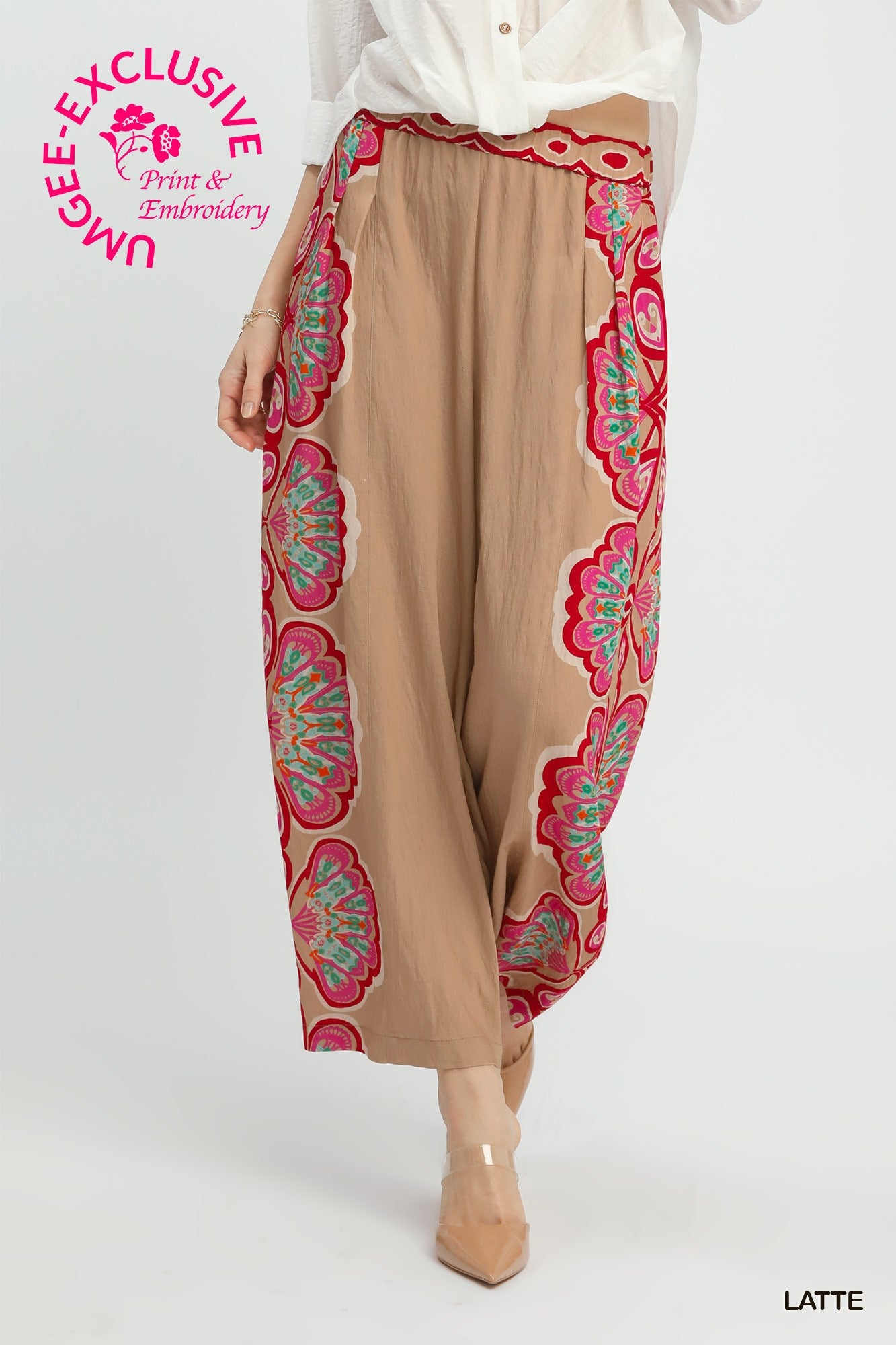 Jeanie Palazzo Pants-Latte