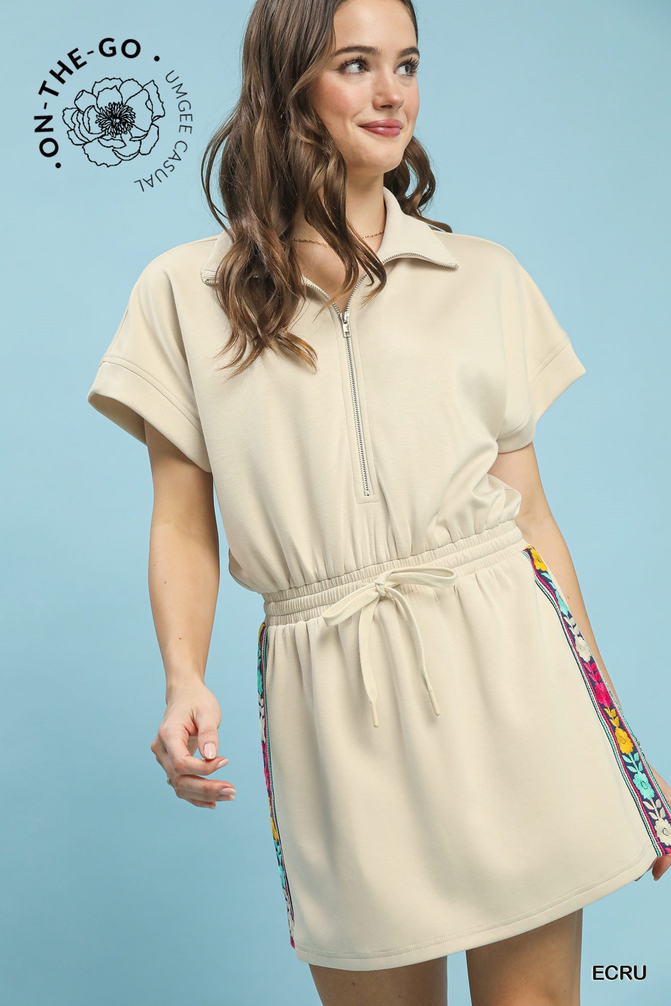 Susie Q Short Sleeve Skort Ecru