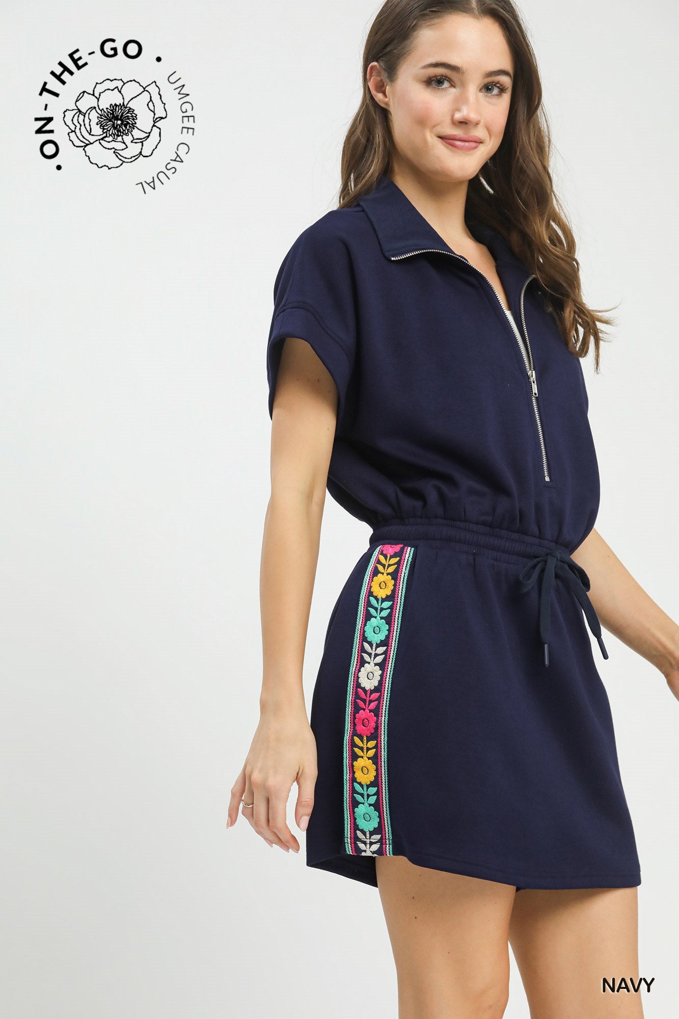 Susie Q Short Sleeve Skort Navy