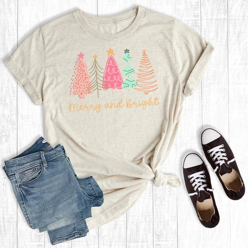 Merry and Bright Christmas Graphic Tee