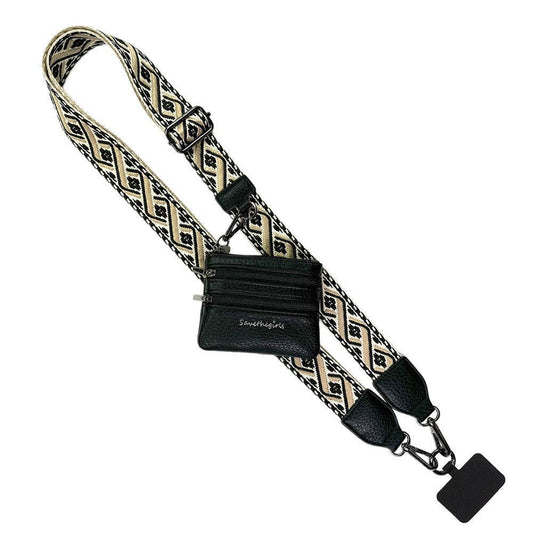 Clip & Go Strap w/Zippered Pouch XOXO: Black