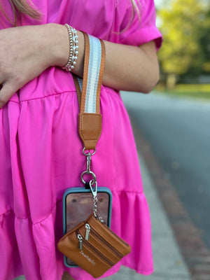 Save The Girls Crossbody Strap with Pouch Copper/Silver/White