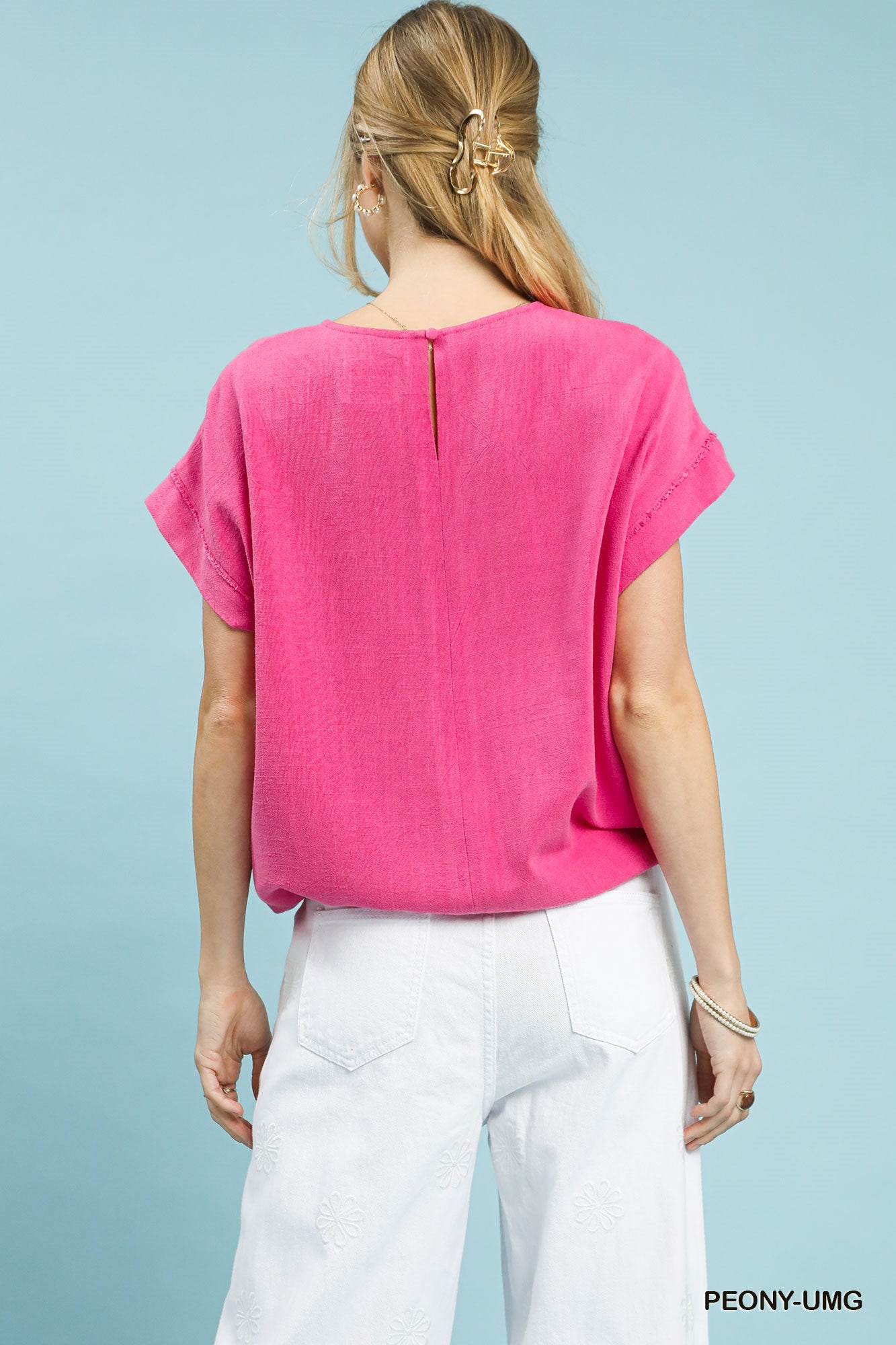 Peony Linen Drawstring Top