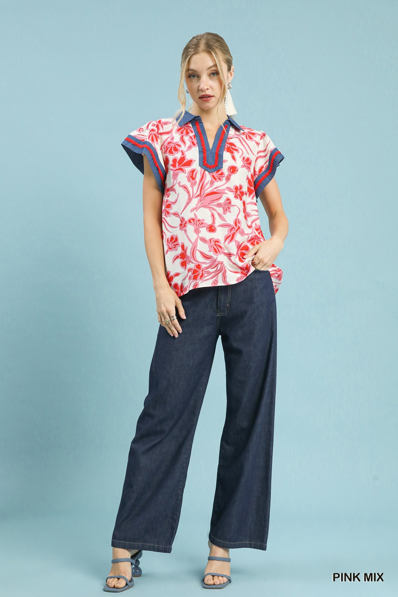 GIDGET PINK FLORAL BLOUSE