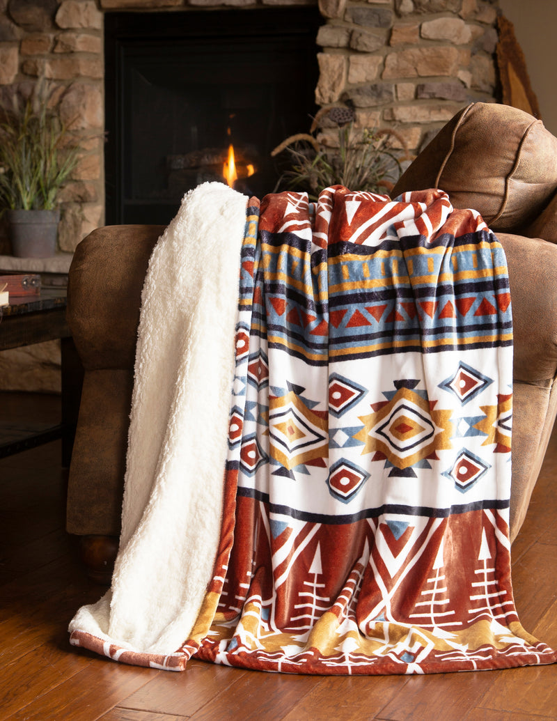 Arrowhead Earth Plush Sherpa Throw