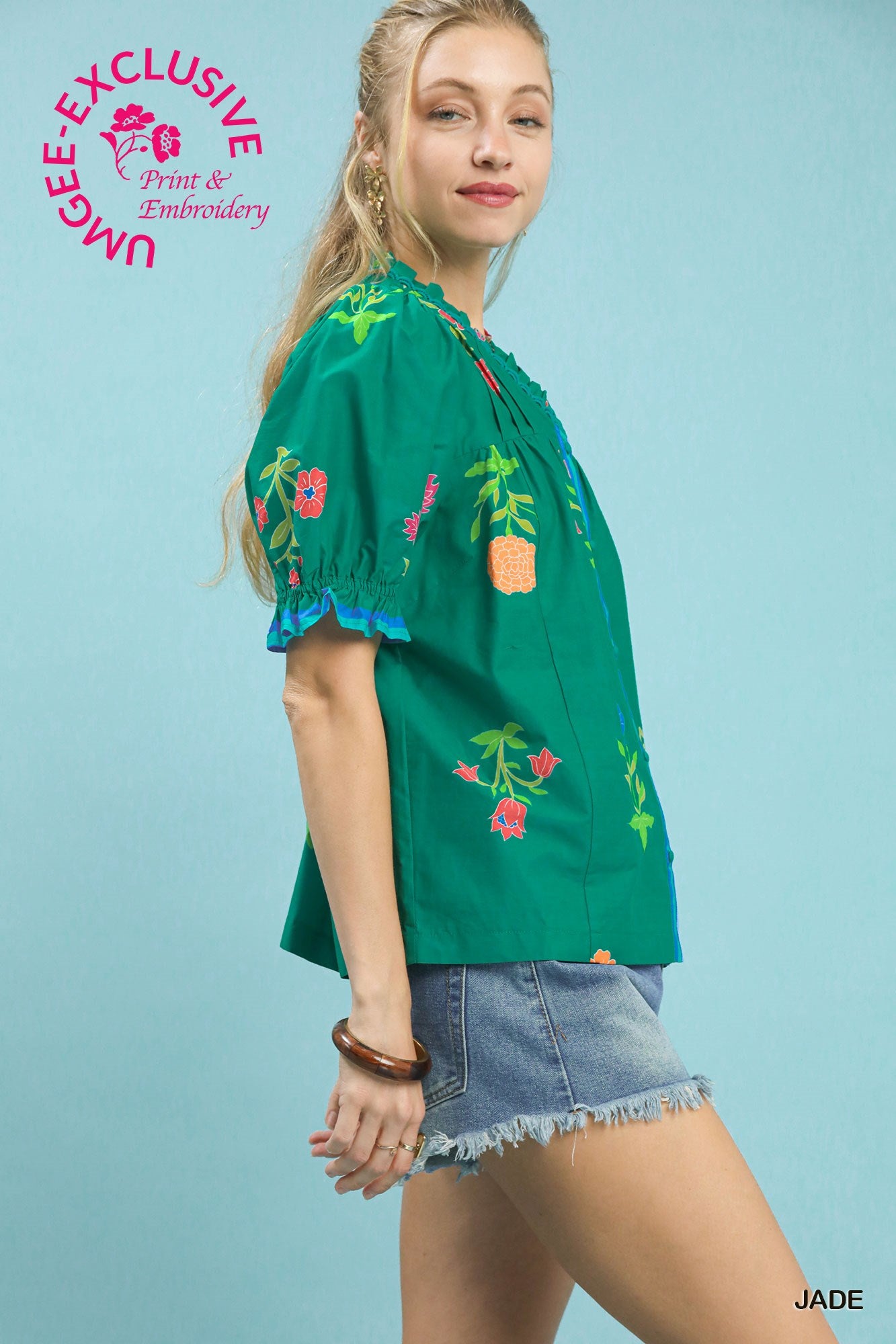 Jade Petal Parade Blouse