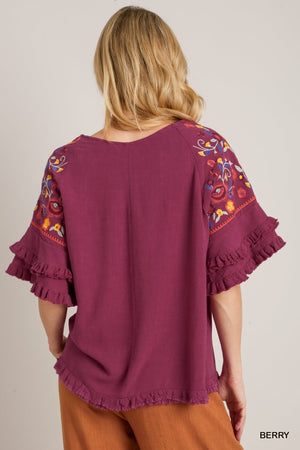 Berry Rita Embroidered Top