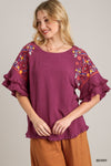 Berry Rita Embroidered Top