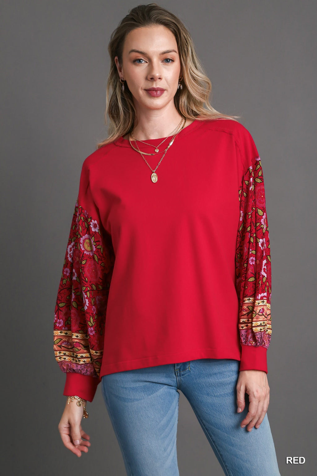 Red French Terry Top