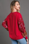 Red French Terry Top