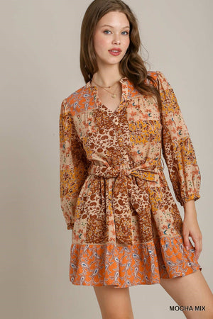 Mocha Floral Dress