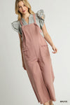 Baby Doll Twill Jumpsuit- Mauve
