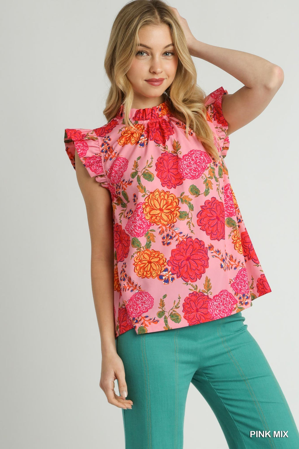 Sally Mae Floral Top- Pink