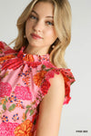 Sally Mae Floral Top- Pink