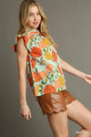 Sally Mae Floral Top- Mint