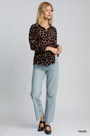 Animal Velvet Burn Out Top