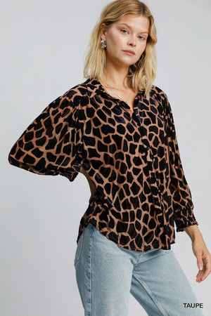 Animal Velvet Burn Out Top