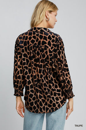 Animal Velvet Burn Out Top