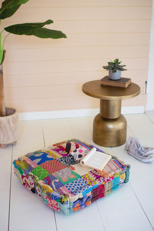 Square Kantha Floor Cushion Pillow