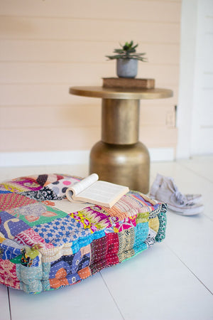 Square Kantha Floor Cushion Pillow