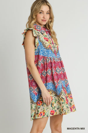 Gypsy Rosa Floral Dress - Magenta