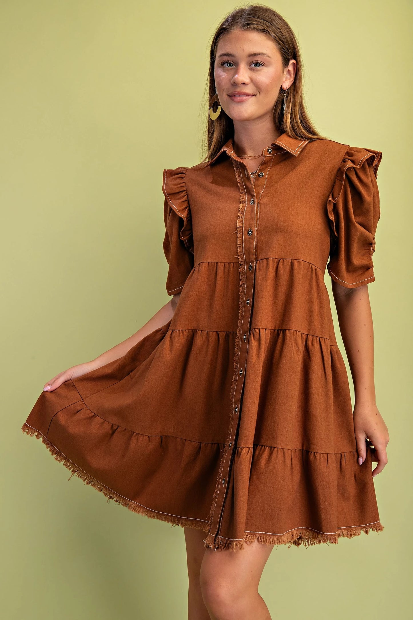 Howdy Linen Dress Copper