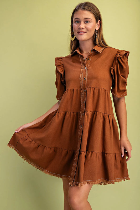 Howdy Linen Dress Copper