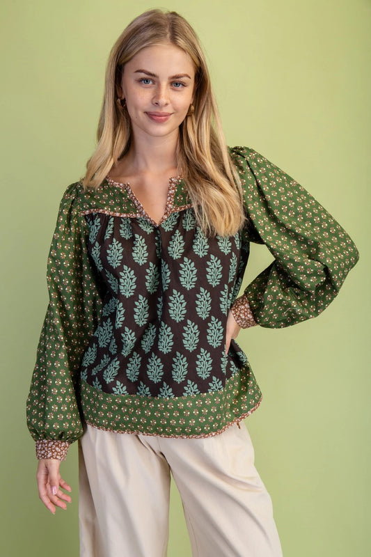 Susan Lee Blouse Brown Mix
